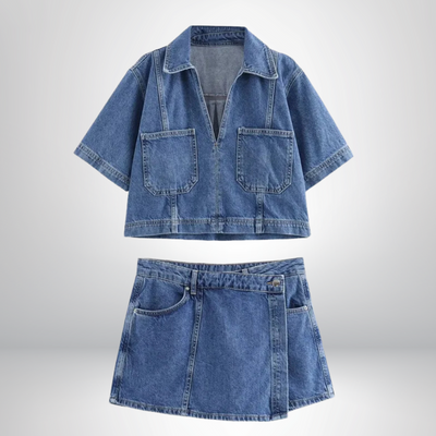 Pernille | V-Hals Denim Sett