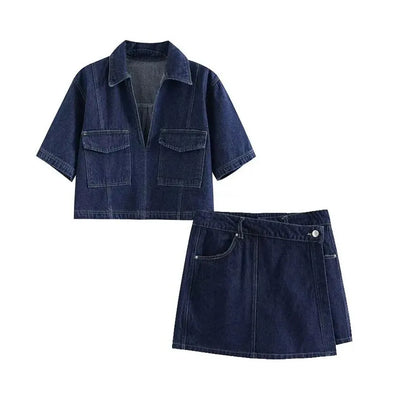 Pernille | V-Hals Denim Sett
